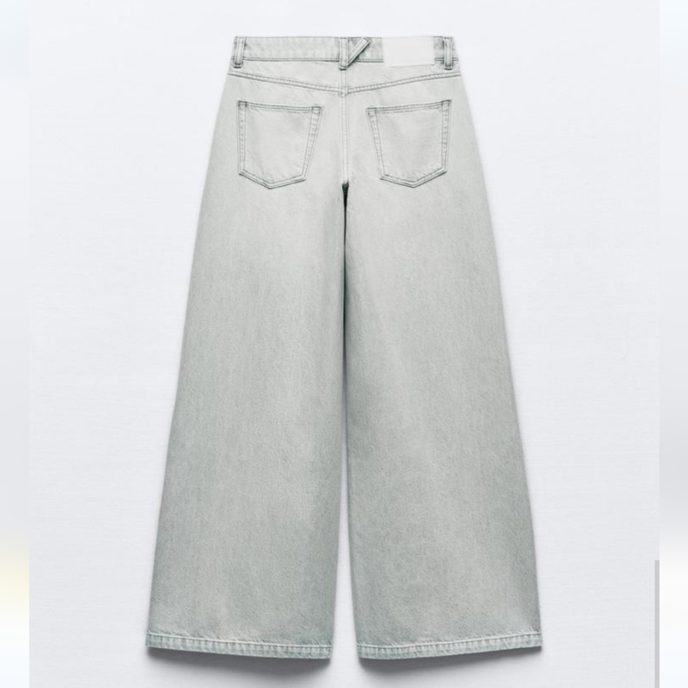 ZARA mid rise palazzo wide jeans grey - Picture 13 of 16